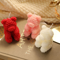 Schattig roos teddybeer geurkaars handgemaakte sojawas aromakaars bruiloft aandenken Valentijnsdag verjaardag huisdecoratie cadeau