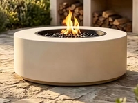 Estufa/Mesa de exterior de acero al carbono de alta gama, personalizada, para jardín, con quemador de leña/gas/álcohol/atomización, independiente, con vidrio.