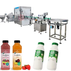 Máquina automática de llenado de jugo de fruta de 4 cabezales Máquina de llenado de botellas de yogur Línea de producción de llenado de bebidas deportivas