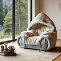 Fauteuil créatif à capuche, canapé individuel moderne en polaire Teddy, chaise longue surdimensionnée, pouf de sol, mobilier de maison