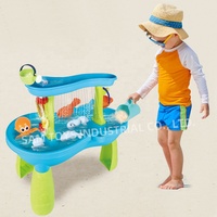 Samtoy 18 pièces activité d'été plage table à eau jouets jeu sable eau table de jeu pour enfants extérieur arrière-cour