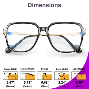 Visoone ánh sáng màu xanh Chặn kính với Chic vuông TR90 khung và kim loại đền cho phụ nữ người đàn ông Remy - Product Image 6