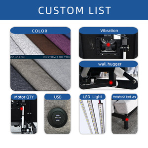 <span class=keywords><strong>Lit</strong></span> réglable coulissant intelligent intégré à télécommande sans fil d'usine de haute qualité avec cadre - Product Image 6