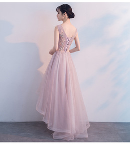 Nouvelle Robe de Soirée <span class=keywords><strong>Rose</strong></span> XS-3XL, Courte devant et Longue derrière, pour Demoiselle <span class=keywords><strong>d</strong></span>'<span class=keywords><strong>honneur</strong></span> et Hôtesse, Idéale pour Banquet, Style Élégant - Product Image 6