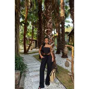 Conjunto de Traje de Lino Negro Henri para Mujer - Product Image 5