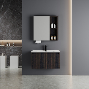 Mueble de Baño de PVC al por Mayor para Ingeniería, Combinación de Mueble de Baño con Lavabo de Cerámica Integrado - Product Image 4