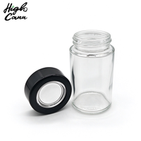 Pot en verre transparent, blanc ou noir personnalisé de 2 oz, 3 oz, 4 oz avec couvercle grossissant en plastique transparent/noir et autocollant personnalisé