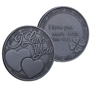 Metallhandwerk Liebesherz Gedenkmünze Ich Liebe Dich Mehr UV-Druck Beschichtet Kundenspezifisches Relief Souvenir - Product Image 6