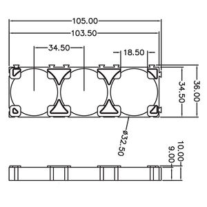 Soporte Personalizado para Baterías 32650, Soporte para Baterías 32650 1x3 - Product Image 4