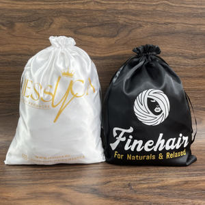 Bolsas de Polvo de Lujo al por Mayor con Logotipo, MOQ Bajo de 100 Piezas, Bolsa de Satén Blanca para Empaque de Pestañas Postizas, Bolsa de Seda con Cordón para Cosméticos - Product Image 2