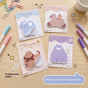 Blocs-notes adhésifs en forme d'animaux de dessin animé, style Instagram, pour étudiants et bureaux, mémos mignons, récompenses en papier, fabriqués en Chine - Product Image 3
