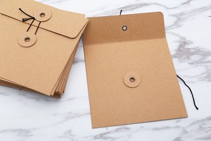 Custom Printing Mini Jewelry Packaging <strong>Black</strong> Brown Kraft Paper <strong>Envelope</strong> With Button And <strong>String</strong> - Product Image 6