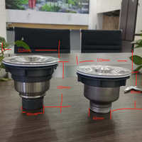 008S Égouttoir de cuisine moderne en acier inoxydable avec système de drainage de 3 pouces Corps en plastique PP et bouchon d'évier universel 110/114mm