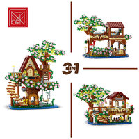 XMORK Rumah Pohon Bunga Sakura Romantis 959 Pcs Balok Bangunan Gaya Jepang 3 in 1 Rumah Pohon Sakura Blok Bangunan
