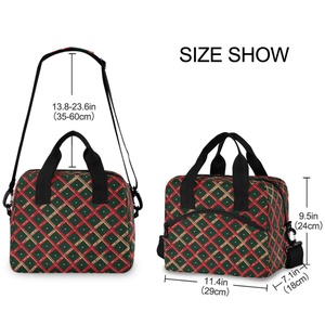 Sac isotherme portable en polyester à motif à carreaux, design tendance, fabriqué en Chine, sac fourre-tout élégant - Product Image 3