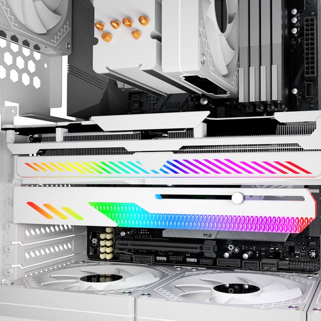 NEW Style Factory OEM Custom logo Computer Gaming Pc Graphics Card Stand Support 5v Argb GPU Riser Motherboard Sync GPU Bracket