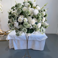 Rose Rose Mariage et Cocktail Tête Table Fleurs De Luxe Soie Fleur De Cerisier Grand Baiser Boule Romantique Banquet Pièce Maîtresse