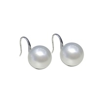 Paire de boucles d'oreilles en perles d'eau douce naturelles Edison, crochets d'oreille en or K, blanc