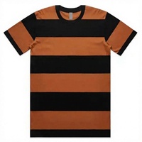 T-shirt en coton surdimensionné pour homme, col rond, manches courtes, rayé, décontracté, à porter au quotidien