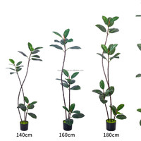 Pohon Karet Buatan 120-210cm Grosir, Ramah Lingkungan, Daun Simulasi Tinggi, Pot Besar, Dekorasi Ruangan, Rumah, Pernikahan