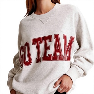 Sudadera con cuello simulado de alta calidad de lana sólida informal de invierno personalizada 2025 para mujer con logotipo frontal - Product Image 1