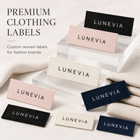 Étiquettes tissées personnalisées écologiques pour vêtements, fabriquées en satin de polyester ou en coton, pour des étiquettes de vêtements durables et douces