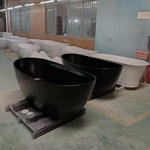 <span class=keywords><strong>Baignoire</strong></span> autoportante de luxe en pierre artificielle, ovale, moderne, pour hôtels, en surface solide - Product Image 3