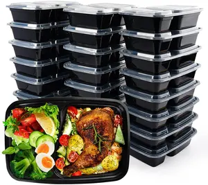 33Oz Disposable Plastic Meal Prep Lunch Box Containers Food Storage Bento Box With Lid