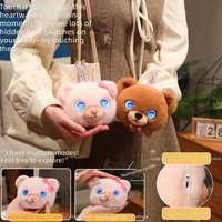 Jouet Compagnon Interactif en Peluche IA, Animal de Compagnie Électronique Intelligent IA de Bureau, Marron Pelucheux, Yeux Étoilés, Cadeau d'Anniversaire pour Enfants, Contrôle par Application