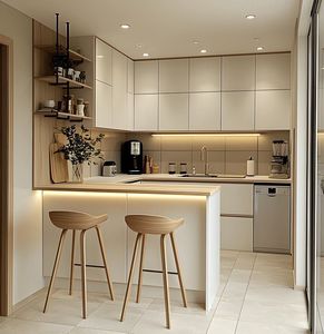 Lemari Dapur Kecil yang Dapat Disesuaikan untuk Proyek Teknik, Solusi Dapur Kompak untuk Apartemen & Hotel - Product Image 6