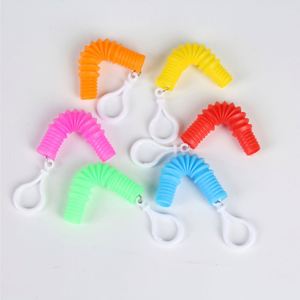 ของเล่นที่กำหนดเอง-ความแปลกใหม่ที่มีสีสันทางประสาทสัมผัสพวงกุญแจท่อ TPR ของเล่นบรรเทาความเครียดดึงและยืด - Product Image 4