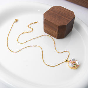 轻奢华细链项链法国不锈钢葵花花吊坠项链热销产品复古饰品批发 - Product Image 6