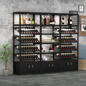 Giá để rượu treo tường chất lượng cao IYubo, kệ trưng bày rượu bằng gỗ và kim loại, dành cho quán rượu, quầy bar - Product Image 4