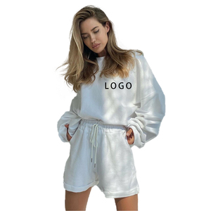 Amazon — ensemble haut court et pantalon plissé pour femme, vêtements décontractés, sans manches, épaules dénudées, Logo personnalisé, jogging, pour le Sport, collection - Product Image 2