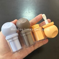 ISMAN Tube de rouge à lèvres liquide 5 ml avec grand applicateur en forme d'ampoule, couleurs café, bleu, jaune, contenant vide