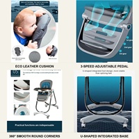 Chaise haute pliable pour bébé, directement de l'usine, avec repose-pieds intégré en forme de U, pédale antidérapante, coussin amovible et lavable, OEM