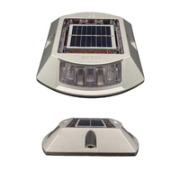 Marcador de Seguridad Vial de Aluminio con Panel Solar de 0.4W, 6 LED, Multicolor, Resistente al Agua IP68, Luz Intermitente/Constante