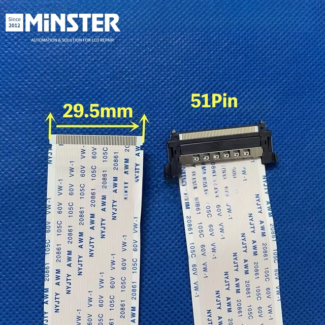 51 Pin FFC Flexible Flat Ribbon Flex Cable for LCD TV 4K HDTV UHD 0.5mm Pitch 29.5mm With Single I-PEX Connector