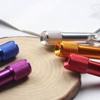 Mini lampe torche promotionnelle en alliage d'aluminium, multi-styles, étanche, pour camping en extérieur, avec 4 piles bouton LR41, utilisable comme porte-clés