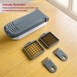 Hachoir à légumes avec récipient de rangement, hachoir à oignons, mandoline manuelle avec 2 lames en acier inoxydable tranchantes - Product Image 4