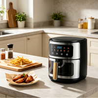 Friteuse à air Clear View avec panneau tactile intelligent 360 °   Appareil de cuisson de comptoir à circulation d'air chaud pour la cuisine domestique