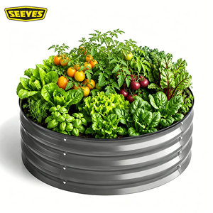 SEEYES Modular Corrugated Metal Raised <strong>Garden</strong> Bed Planter Box 30cm/12'' Tall Round <strong>for</strong> the <strong>Garden</strong> - Product Image 1