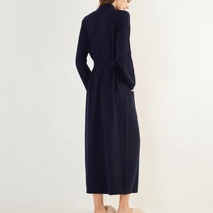 Long Sleeve Deep Wraps 100% Cashmere <strong>Cotton</strong> Wool Robes Dressing Gown Sexy Sweater Cardigan <strong>Bathrobe</strong> for Women - Product Image 5