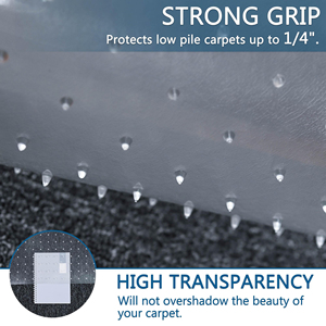 حصيرة كرسي مكتبية شفافة من البولي فينيل كلوريد عالية التحمل للأرضيات الخشبية الصلبة، متوفرة بالجملة من المصنع - Product Image 3