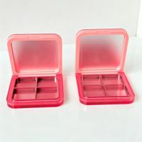 Palette de fards à paupières magnétique vide à 4 compartiments, boîte en PP, miroir ABS, logo personnalisé, blush, poudre à sourcils, paillettes, emballage cosmétique