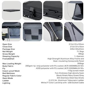 Tenda Atap Aluminium yang Ditingkatkan - Desain Dua Saluran dengan Kasur Nyaman 7cm untuk 2 Orang Dewasa - Product Image 6