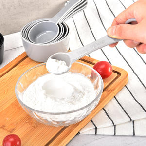 Ensemble de 17 tasses et cuillères à mesurer en plastique Ousine, noir et gris, outils de pâtisserie avec graduations pour la cuisine - Product Image 3