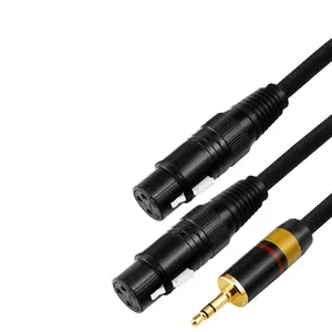 Hifi xlr cable male/female to 3.5mm Mini Jack 3 Pin Dual XLR to 3.5 Cable for PC Headphone Amplifier braided xlr cable