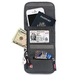 Custom Travel Pouch Neck Stash Hidden RFID Blocking Card Wallet Passport Holder for Men Women