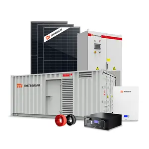 Mate sistem penyimpanan energi surya, 200kW 300kW sistem keamanan industri dan komersial Off Grid